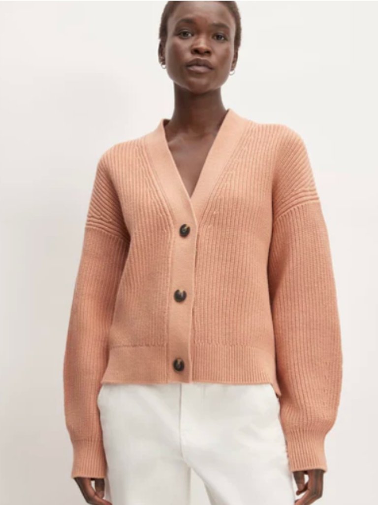 Everlane - The Boxy Cardigan In Everyday Cotton - Xs - Blush Pink